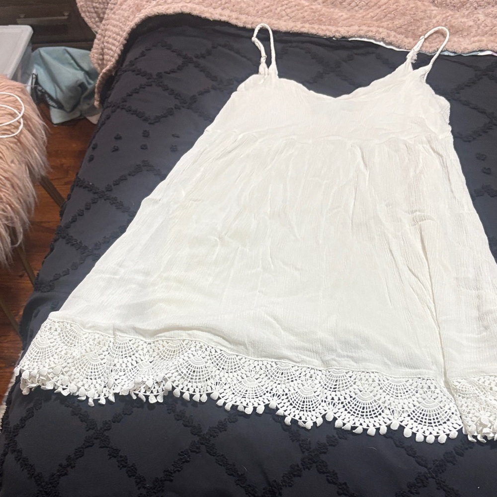 Lulu's Ivory Textured Slip Dress